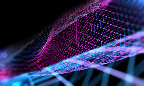 技术和科学的摘要背景。有线条和几何形状的网状网格或网状结构