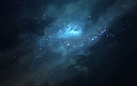 星云在银河的某个地方深空图像,科幻小说幻想高分辨率理想的壁纸和印刷品.美国航天局提供的这一图像的要素