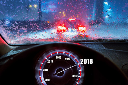 新年快乐2018在汽车