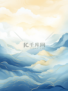 金古典背景图片_中国风描金山水纹理背景5