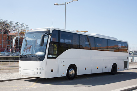 White Bus Modern park in city