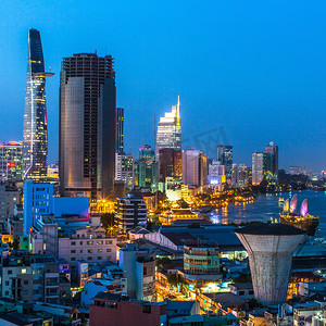 越南摄影照片_胡志明市在晚上