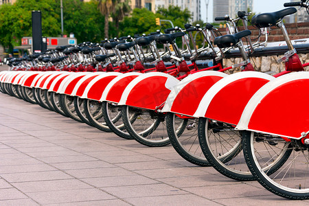 自行车共享在巴塞罗那西班牙