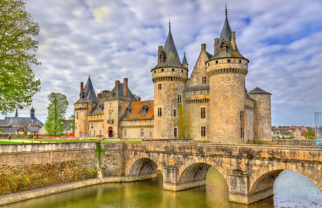 城堡酒庄摄影照片_酒庄德萨伦伯格-卢瓦尔河畔上, 卢瓦尔河谷城堡在法国