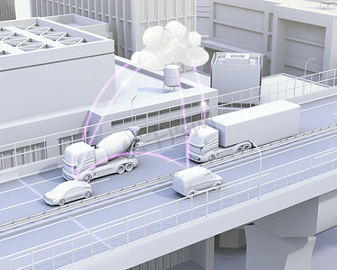 高速公路交通信息共享的计算机网络上的汽车