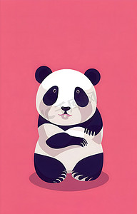 具有彩色背景的孤独可爱熊猫宝宝的示意图.