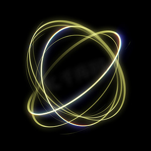 红金光效摄影照片_黄金光圆运动。在透明背景上发光的金戒指跟踪效果.