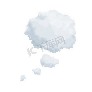 泡泡云摄影照片_孤立在白色的思想泡云