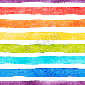 水彩彩虹条纹图案
