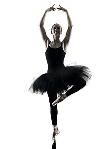 舞蹈颁奖摄影照片_芭蕾舞蹈家舞蹈女人孤立的剪影
