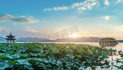 杭州建筑摄影照片_杭州西湖花园及建筑景观