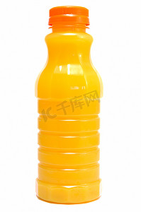orange摄影照片_Orange Juice in a Bottle