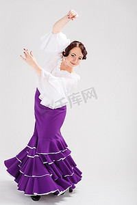 女性的西班牙弗拉门戈舞