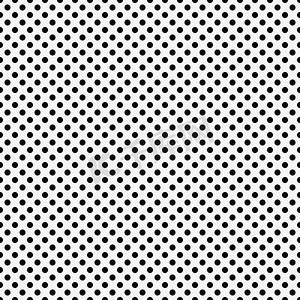 黑色和白色小波尔卡圆点图案重复背景