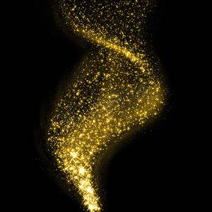烟雾金色摄影照片_闪闪发光的金色星星灰尘烟雾轨迹.
