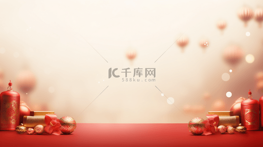 红色传统古典春节喜庆背景8