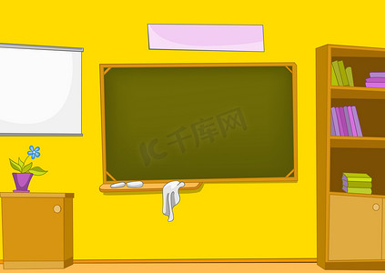 卡通背景教室摄影照片_教室里的卡通背景.