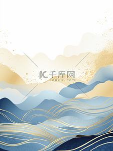 中国风描金山水纹理背景28