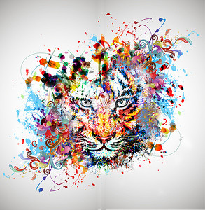 老虎与油漆溅