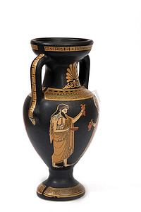 希腊神话摄影照片_纪念品希腊花瓶古典形状