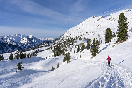 位于意大利南蒂罗尔的Innichen村附近的三个绿洲地区的著名的三峰下，从普拉托皮亚佐一直到蒙特特科，都有漂亮的女雪鞋。