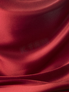 红色浪花背景摄影照片_红色丝绸背景
