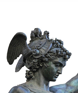  珀尔修斯持定元首美杜莎，佛罗伦萨，意大利的铜像