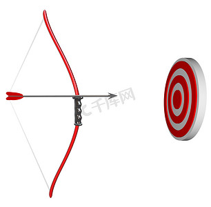 瞄准你的目标-在弓和箭集中在靶心