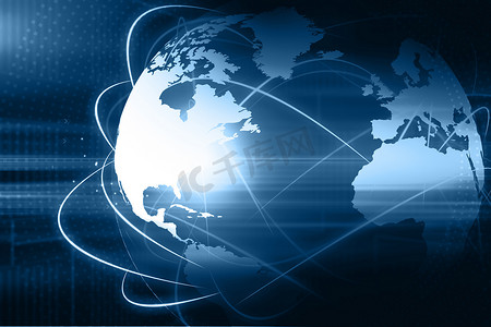 Global business communication. Internet  technology background