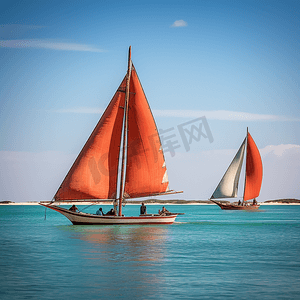 莫桑比克海峡的帆船比赛和双体船