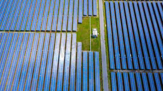 Aerial view Solar panels, Solar Energy farm in rural, Thailand.