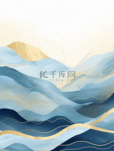 古典金边背景图片_中国风描金山水纹理背景21