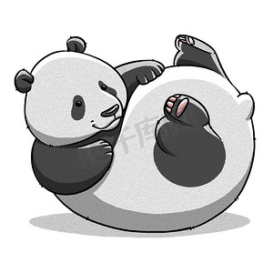 可爱的卡通可爱胖熊猫熊图