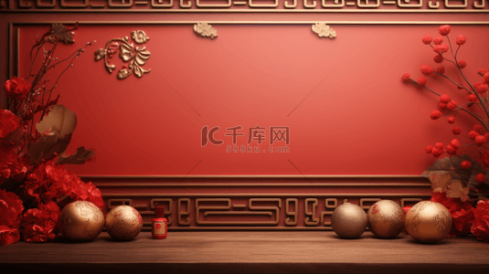 结婚喜庆中国风背景图片_红色传统古典春节喜庆背景37