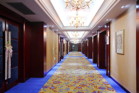 酒店走廊摄影照片_酒店走廊