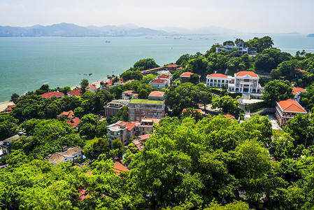 厦门市鼓浪屿的航空景观.