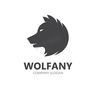丰盛logo摄影照片_wolf and predator logo combination. Beast and dog symbol or icon. Unique wildlife and hunter logotype design template.