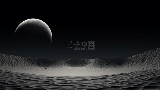 aigc月球背景图片_灰色月球照着大地背景16