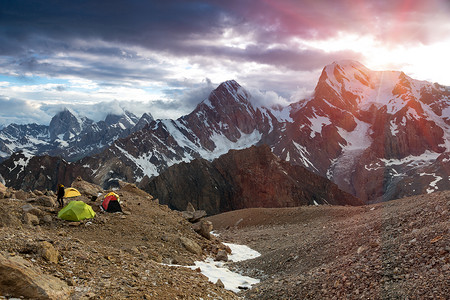 weather摄影照片_High Altitude Camp Changing Weather