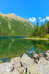 波兰Tatra山区Morskie Oko绿水山湖
