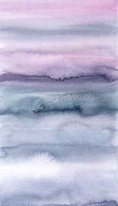 紫色和灰色手绘背景。抽象水彩背景。墨水插图。水彩洗涤纹理. 