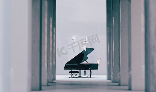 音乐背景。钢琴音乐概念