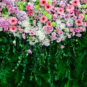 婚礼上美丽的花朵背景