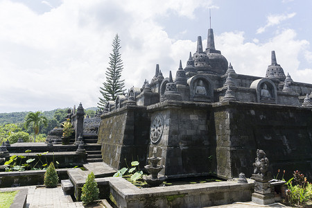 2016猴年素材摄影照片_印度尼西亚巴厘岛，大约在 4 月 2016年。对阿贡的传统寺庙 Lempuyang 装载背景-巴厘岛符号。文化与建筑的亚洲人，印尼和巴厘岛风景