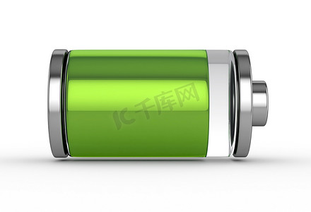 应急电池电池摄影照片_3d 全电池符号白色隔离