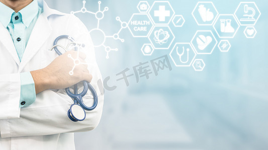 Doctor with Medical Healthcare Icon Interface