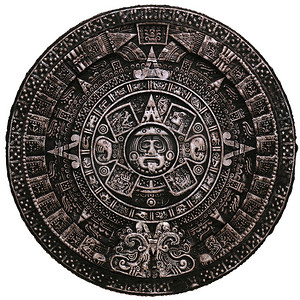 玛雅人的日历，在白色背景上