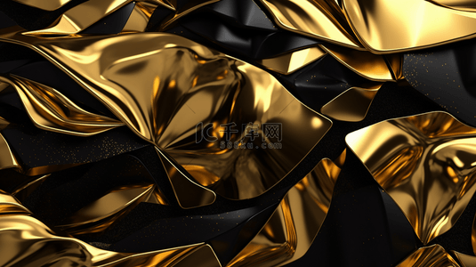 黑金色背景纹理背景图片_一个黑金色的背景，上面有金色的涡旋。