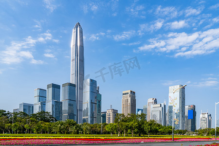 深圳摄影照片_深圳城市建筑景观的天际线