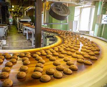 糖果厂车间输送带设备机械用甜饼干自动烘焙生产线
